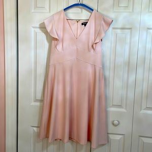 Pale pink fit and flare dress